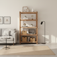 Open Frame Reclaimed Teak Bookshelf