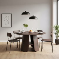 Raeesa Dining Table Meja Makan Bundar Kayu Jati Solid