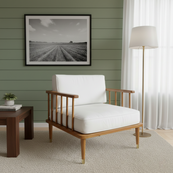 Raha Lounge Chair Kursi Sofa Santai Minimalis Mid-Century