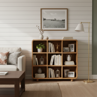 Rak Buku dan Pajangan Kayu Jati Retro Serbaguna