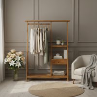 Rak Gantungan Baju Minimalis Serbaguna Kayu Jati