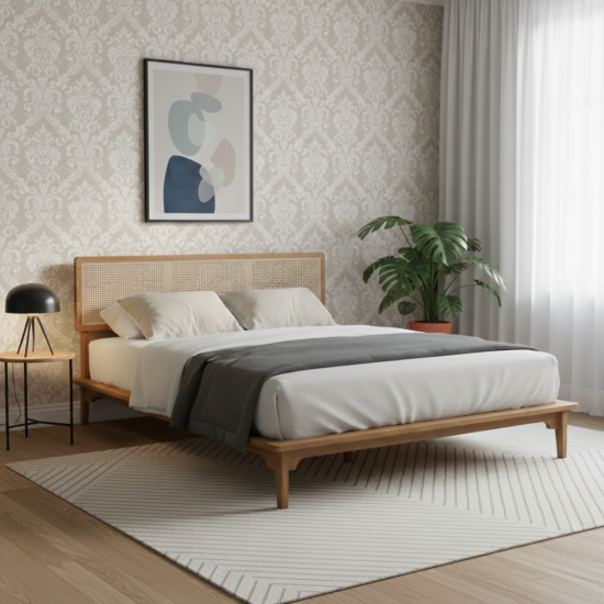 Ranjang Dipan Minimalis Jati Scandinavian Modern