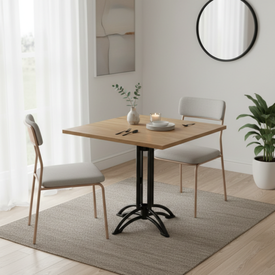 Reclaimed Teak Industrial Bistro Dining Table