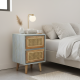 Reclaimed Teak Rattan Two-Drawer Nightstand Reclaimed Teak Rattan Two-Drawer Nightstand