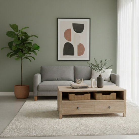 Recycled Teak Wood Console Table With Storage