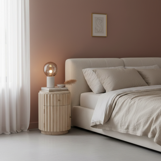 Salur Bedside Meja Nakas Kamar Tidur Mid-Century