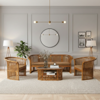 Set Kursi Ruang Tamu Keranjang Jari Jari