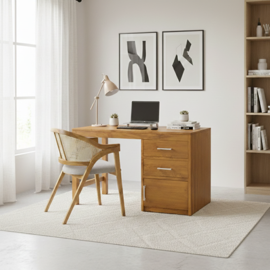 Set Meja Kerja Kantor Meja Belajar Minimalis Modern