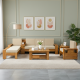 Set Sofa L Ruang Tamu Minimalis Kayu Jati Solid