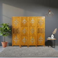 Sketsel Lipat Kayu Jati Penyekat Ruangan Minimalis 4P