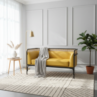 Sofa Bangku Santai Rangka Besi Kombinasi Anyaman Rotan