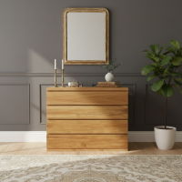 Taaraz Chest Of Drawers Bufet 4 Laci Miinimalis Kayu Jati Solid