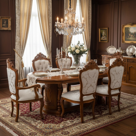 set meja makan ukiran 6 kursi ganesha meja gendong