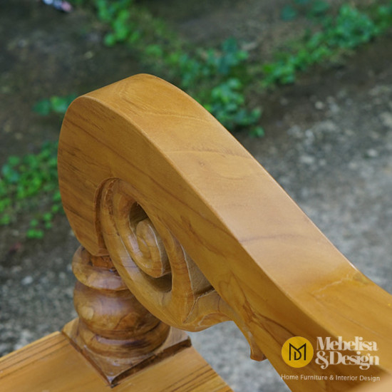 Bangku Taman Minimalis Kayu Jati Ukiran