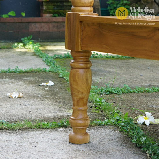 Bangku Taman Minimalis Kayu Jati Ukiran