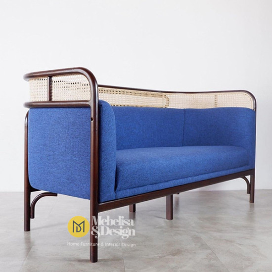 Sofa Santai Anyaman Rotan Rangka Jati Scandia