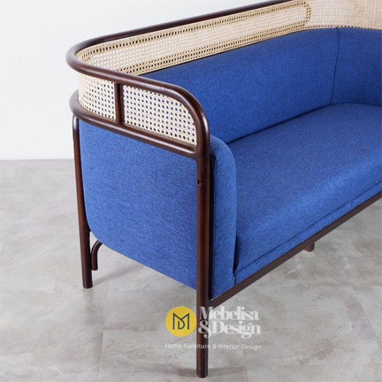 Sofa Santai Anyaman Rotan Rangka Jati Scandia