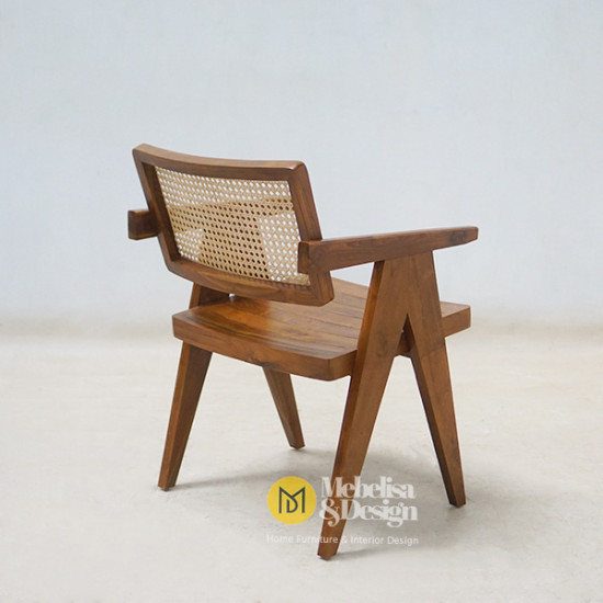 Kursi Makan Jati Kombinasi Rotan Tanganan