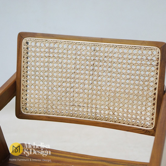Kursi Makan Jati Kombinasi Rotan Tanganan