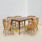 Set Meja Makan Kursi 6 Model Retro Kayu Jati
