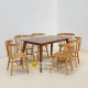 Set Meja Makan Kursi 6 Model Retro Kayu Jati