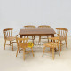 Set Meja Makan Kursi 6 Model Retro Kayu Jati