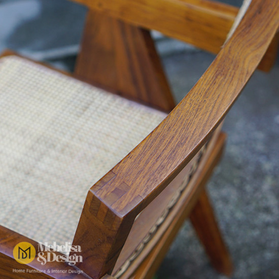 Kursi Makan Tanganan Kombinasi Rotan Scandijapan