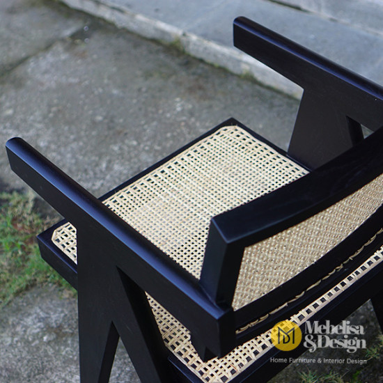 Kursi Makan Santai Minimalis Kayu Jati Mix Rotan