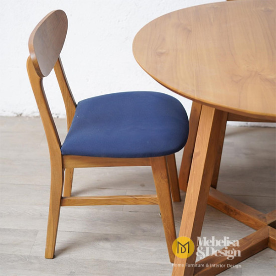 Meja Makan Bulat Set 4 Kursi Minimalis Trendi