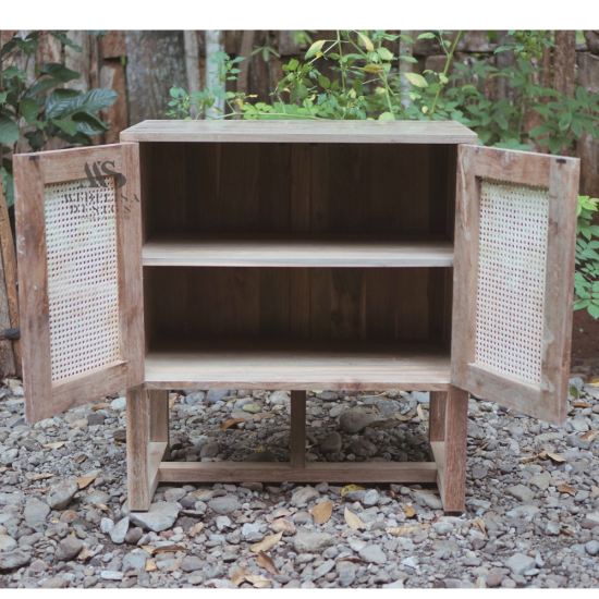 2-Door Buffet Cabinet Recycled Teak Wood