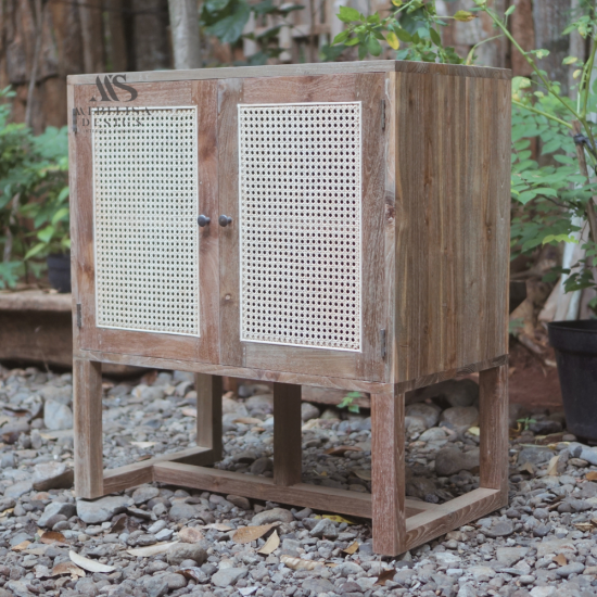 2-Door Buffet Cabinet Recycled Teak Wood