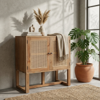2-Door Buffet Cabinet Recycled Teak Wood