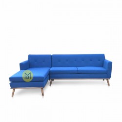 Sofa L Minimalis Ruang Tamu Clifton Scandinavian Blue