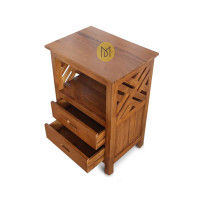 Meja Nakas Modern Jati 2 Laci Salsa