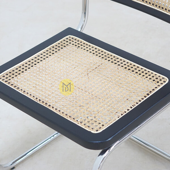Kursi Makan Rotan Modern Kaki Stainless Cesca
