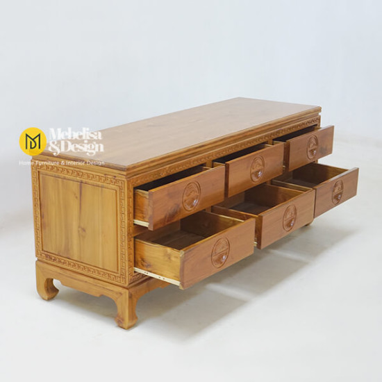 Bufet Minimalis Penyimpanan Laci 6 Manuel