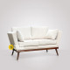 Sofa Minimalis 2 Dudukan Kayu Jati Japandi