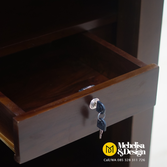 Lemari Pakaian Jati 2 Pintu Sliding Lucas