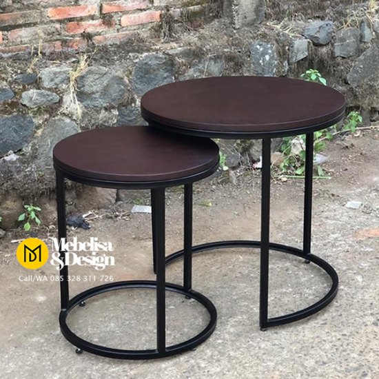 Meja Susun Jati Kaki Besi Allen Meja Susun Jati Kaki Besi Allen