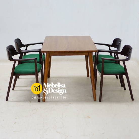 Kursi Meja Makan Cafe 4 Kursi Retro
