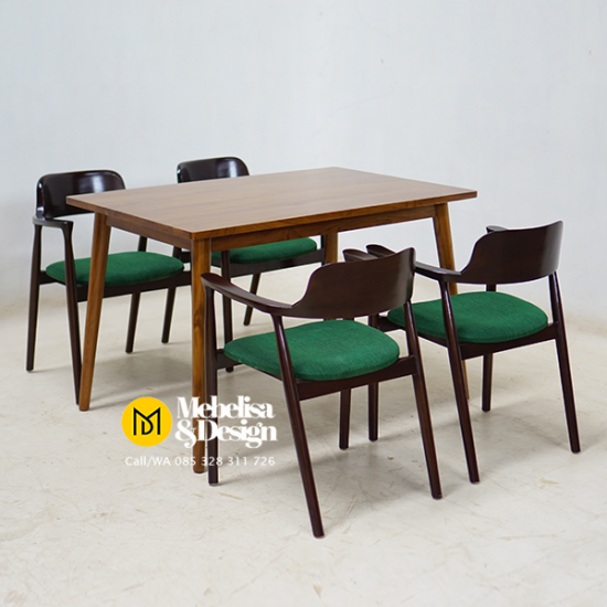 Kursi Meja Makan Cafe 4 Kursi Retro