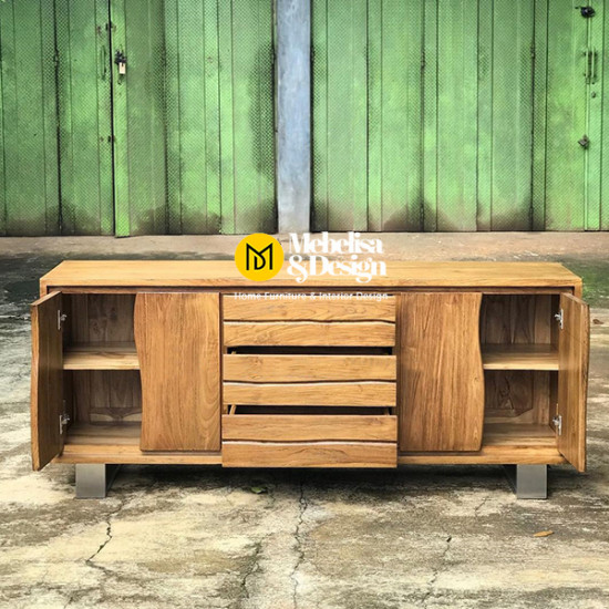 Bufet Laci Minimalis Modern Industrial Jati