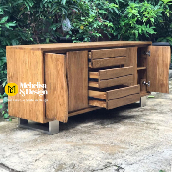 Bufet Laci Minimalis Modern Industrial Jati