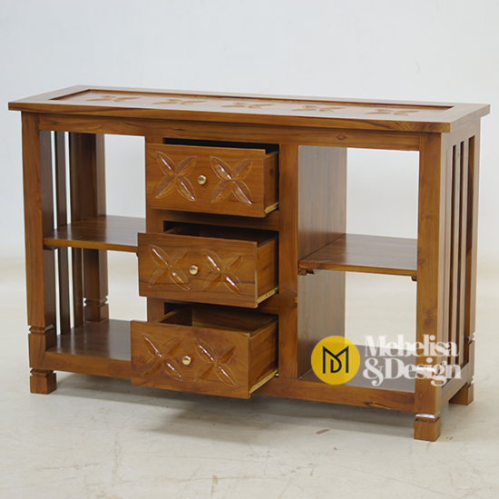 Meja Konsol Minimalis Jati 3 Laci Charline Meja Konsol Minimalis Jati 3 Laci Charline