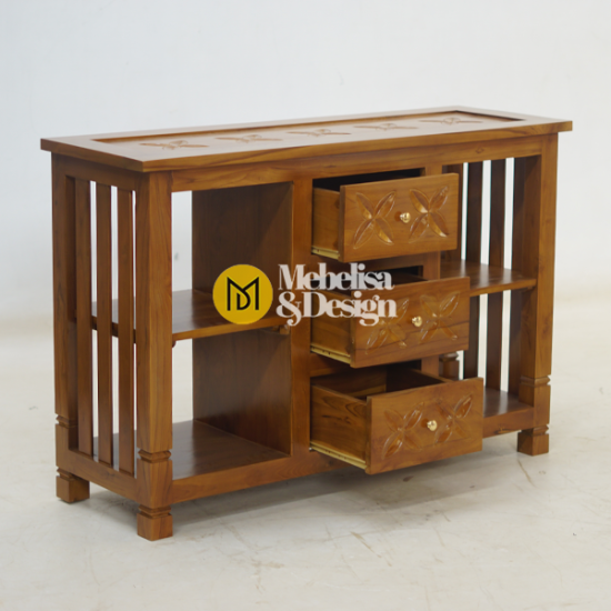 Meja Konsol Minimalis Jati 3 Laci Charline Meja Konsol Minimalis Jati 3 Laci Charline