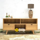 Meja Rak TV Retro Jati Natural Wood
