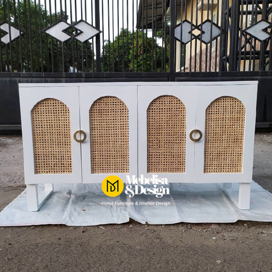 Bufet Crezenza Minimalis Cat Duko Putih