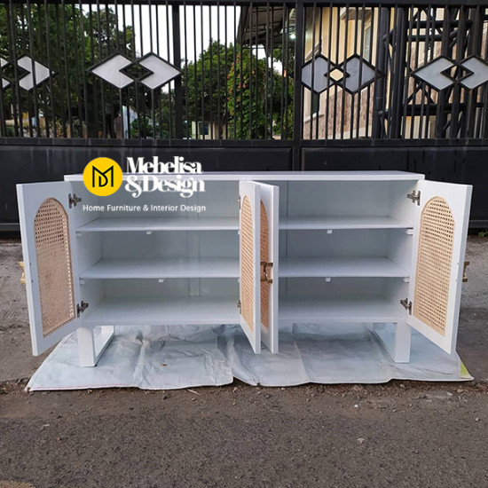 Bufet Crezenza Minimalis Cat Duko Putih