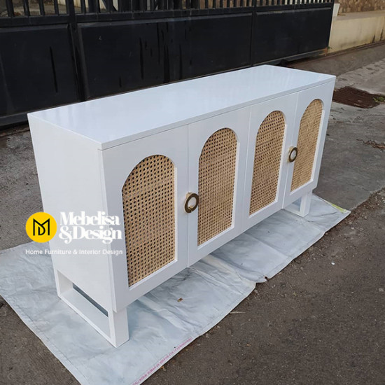 Bufet Crezenza Minimalis Cat Duko Putih