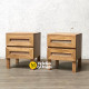 Meja Nakas Bedside Minimalis Diana 2 Laci Rotan